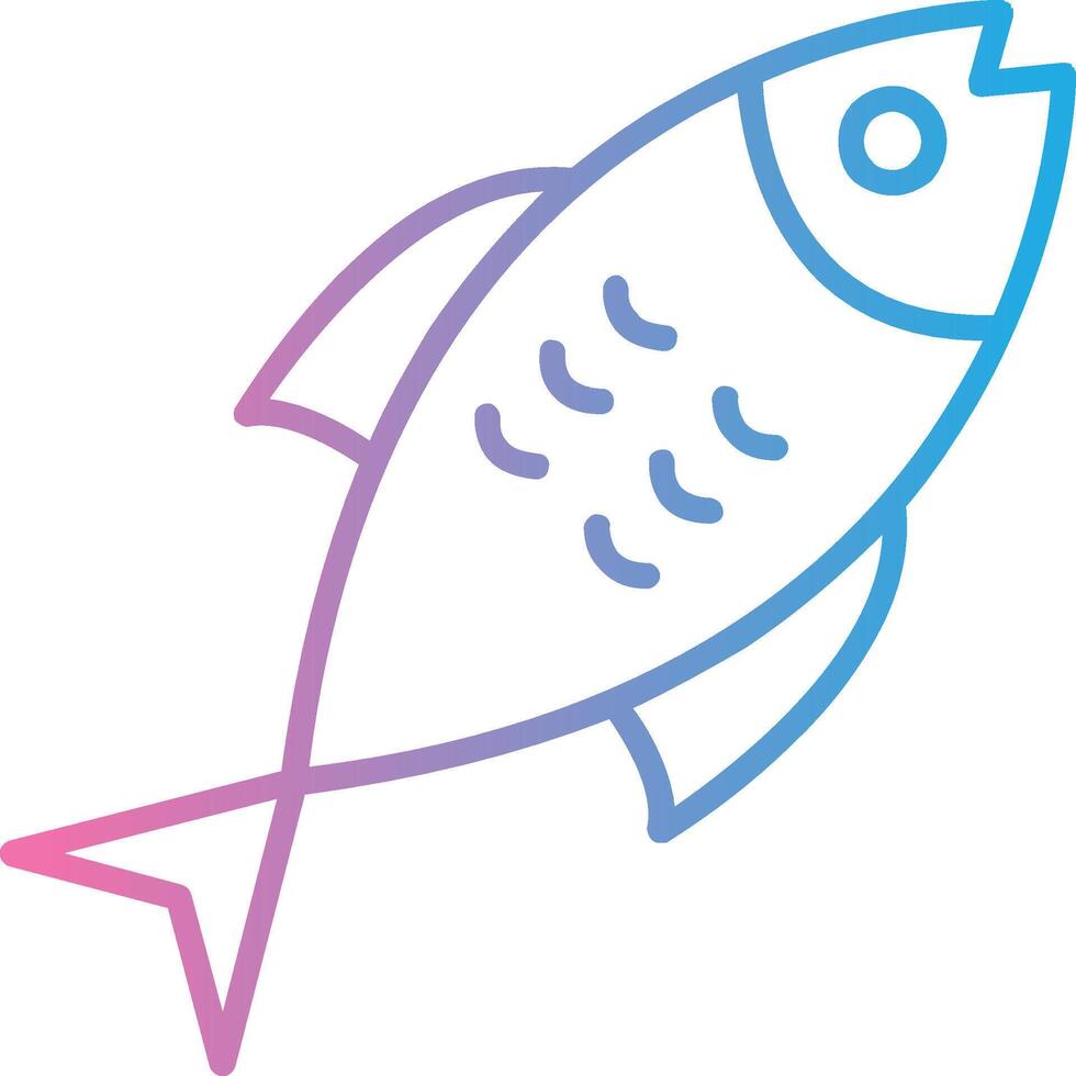 Fish Line Gradient Icon Design vector