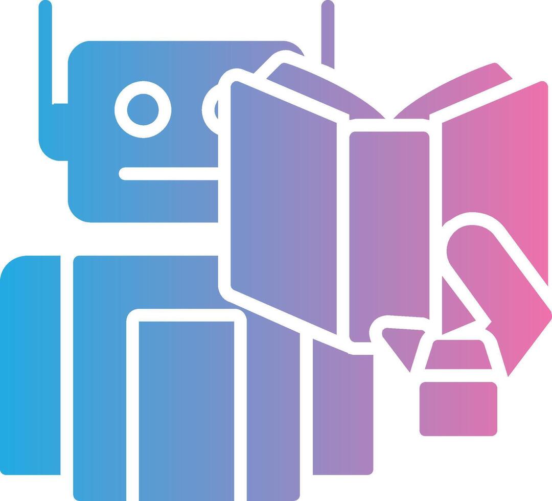 Robot Glyph Gradient Icon Design vector