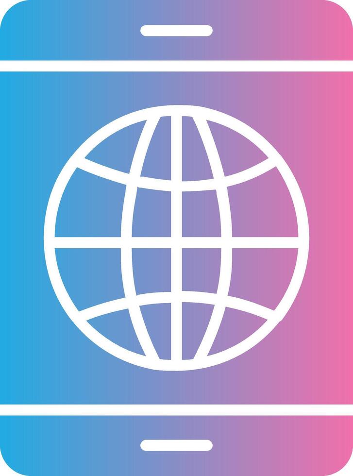 Earth Globe Glyph Gradient Icon Design vector