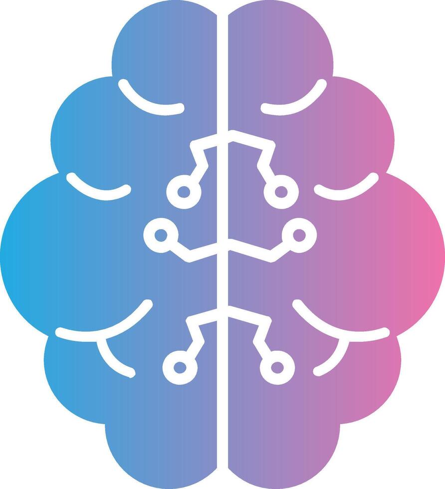 Artificial Intelligence Glyph Gradient Icon Design vector