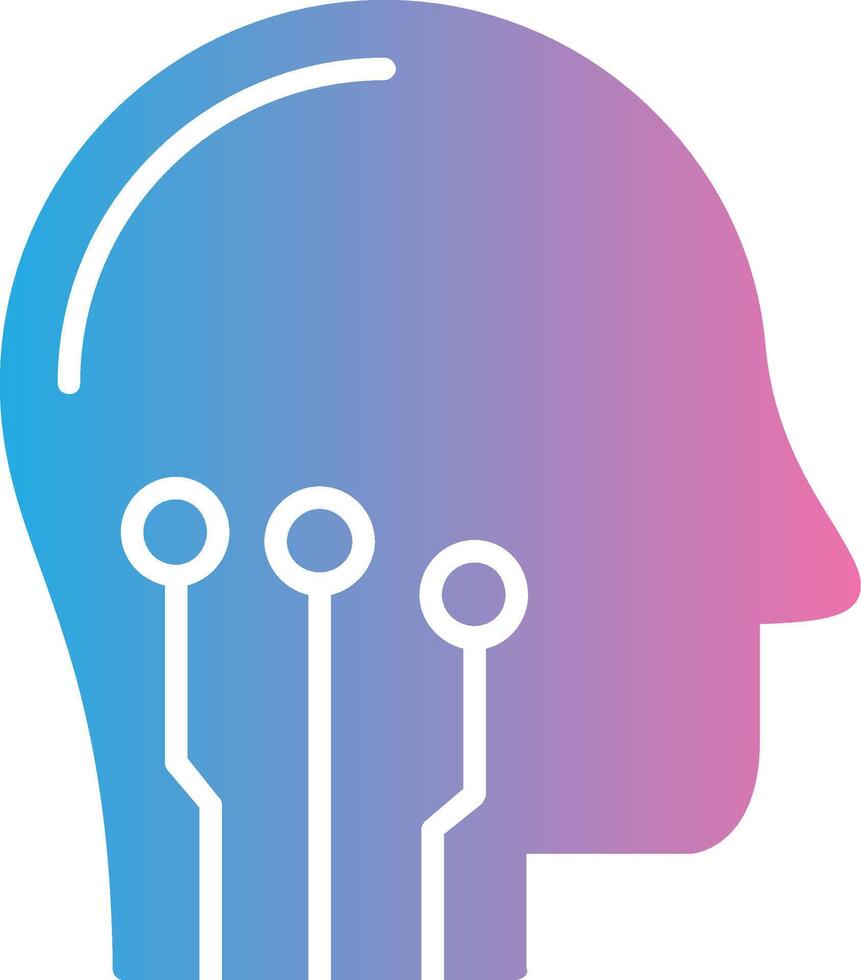 Artificial Intelligence Glyph Gradient Icon Design vector