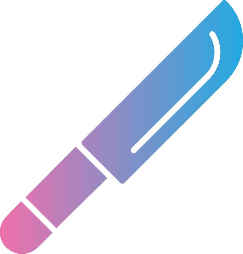 cuchillo glifo degradado icono diseño vector