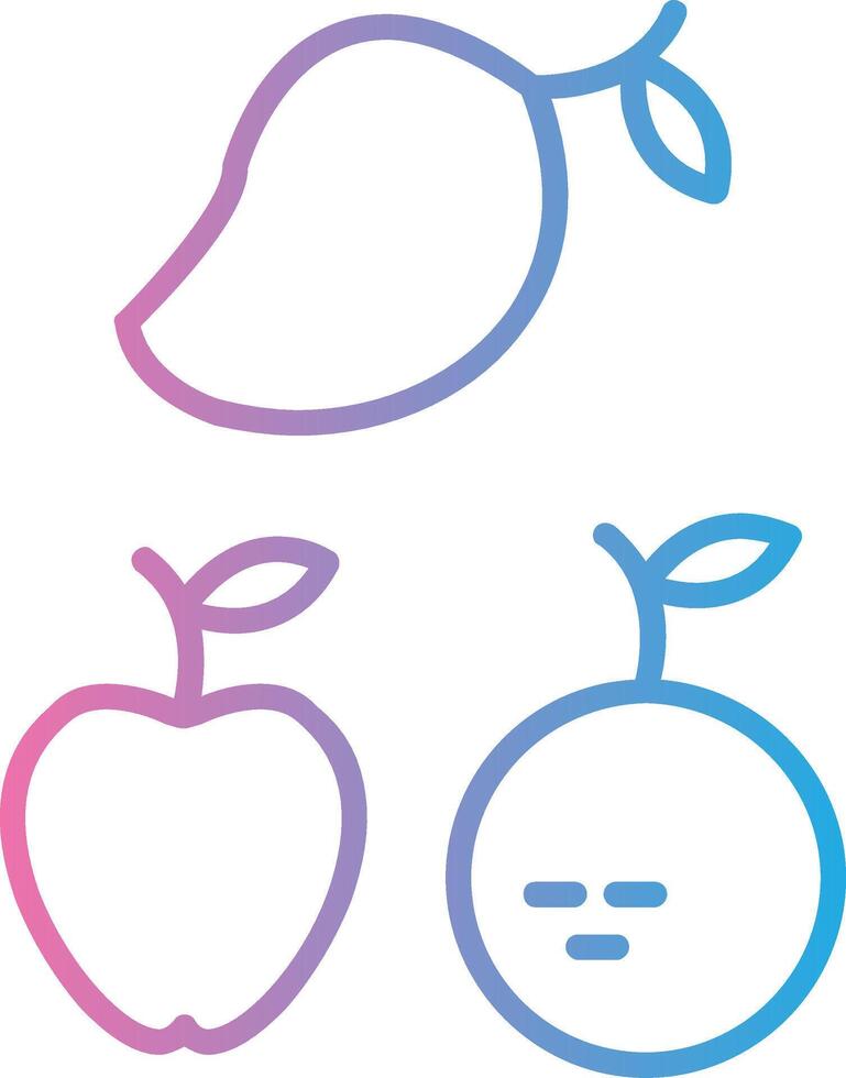 frutas línea degradado icono diseño vector