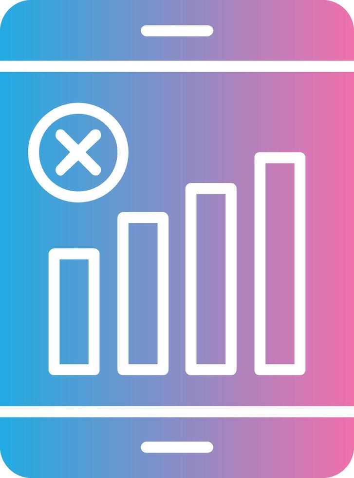 No Signal Glyph Gradient Icon Design vector