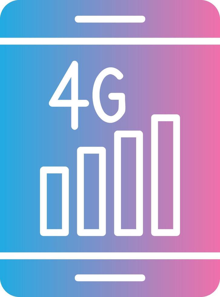 4g glifo degradado icono diseño vector