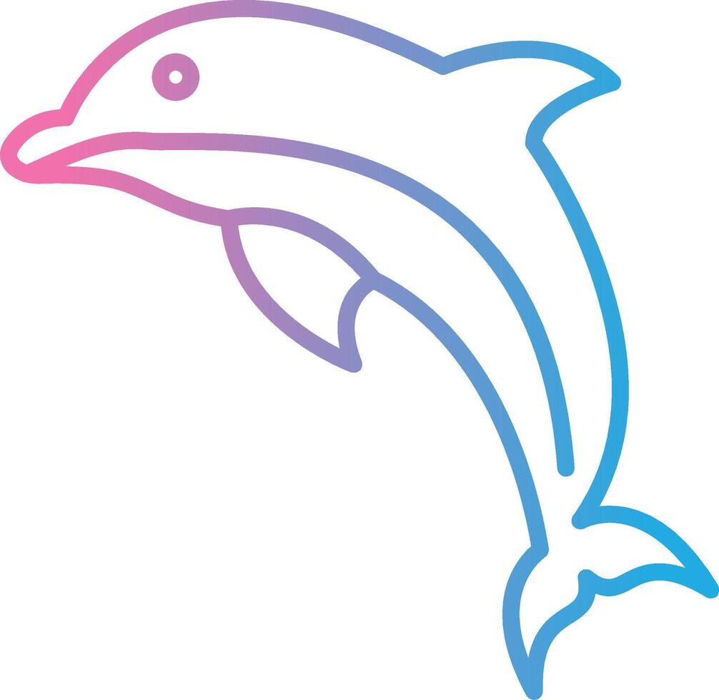 Dolphin Line Gradient Icon Design vector