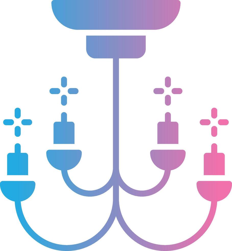 Chandelier Glyph Gradient Icon Design vector