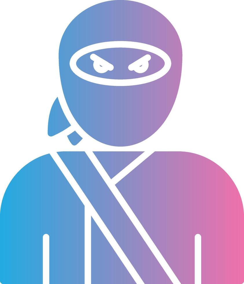 Ninja Glyph Gradient Icon Design vector