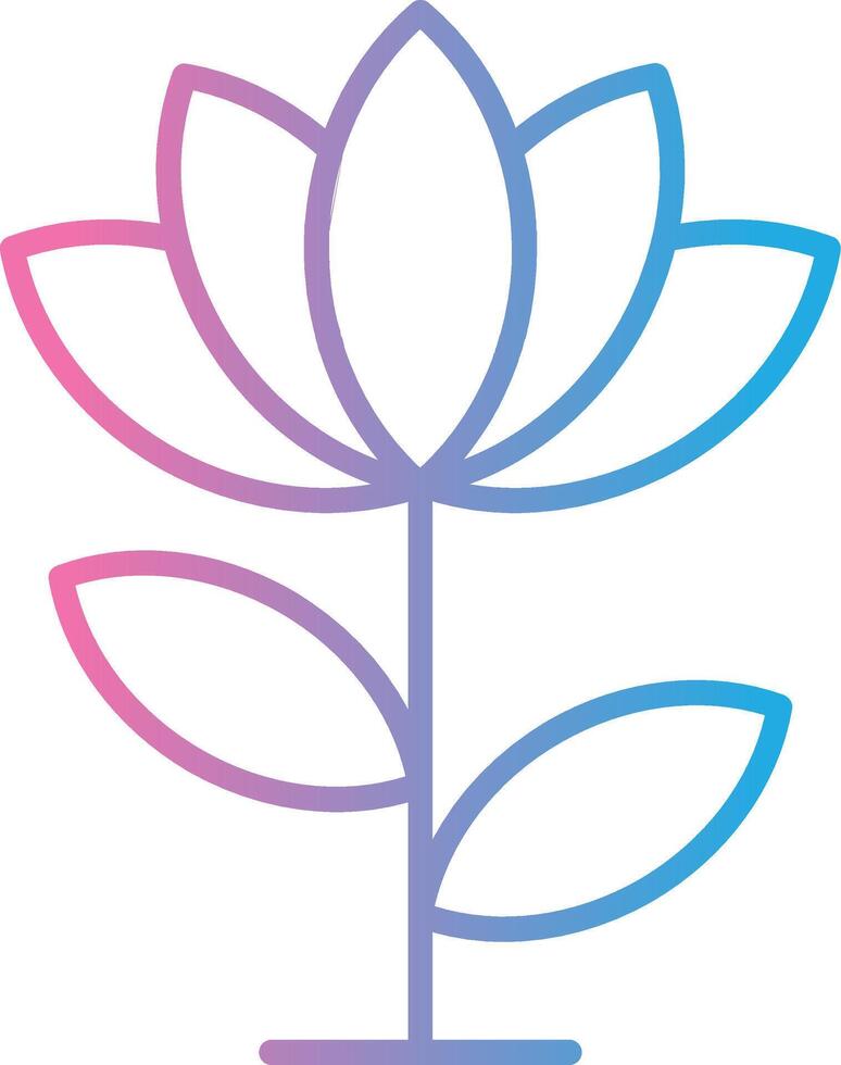 Lotus Flower Line Gradient Icon Design vector