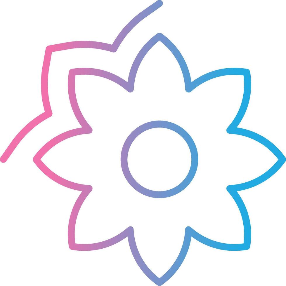 Flower Line Gradient Icon Design vector
