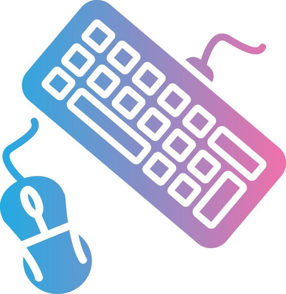 Keyboard And Mouse Glyph Gradient Icon Design vector