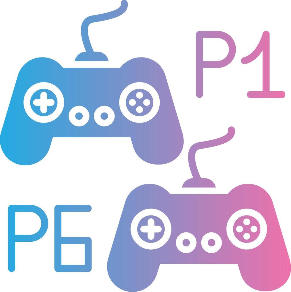 Player Versus Player Glyph Gradient Icon Design vector