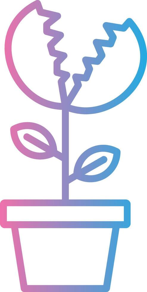 Venus Flytrap Line Gradient Icon Design vector