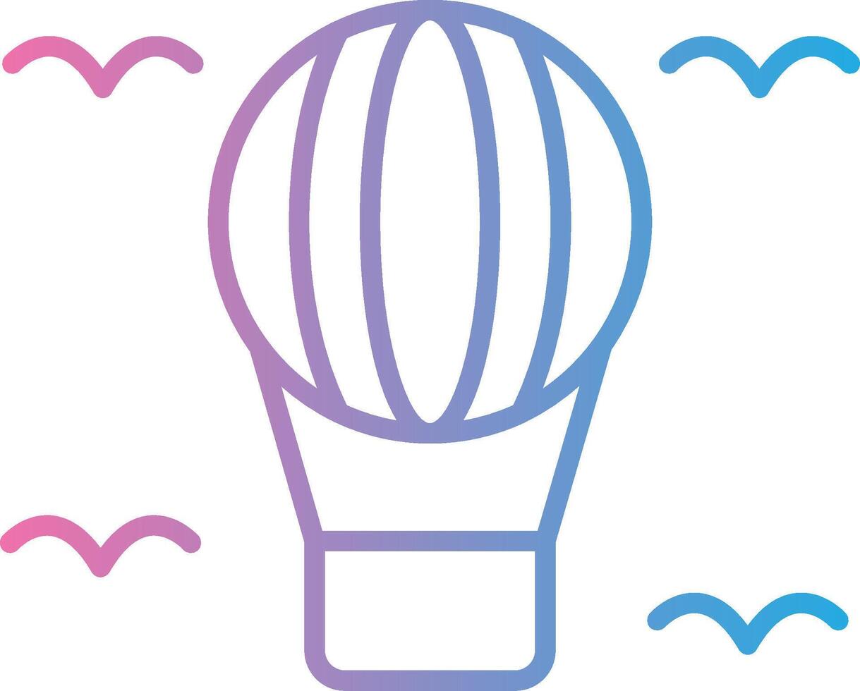 Hot Air Balloon Line Gradient Icon Design vector