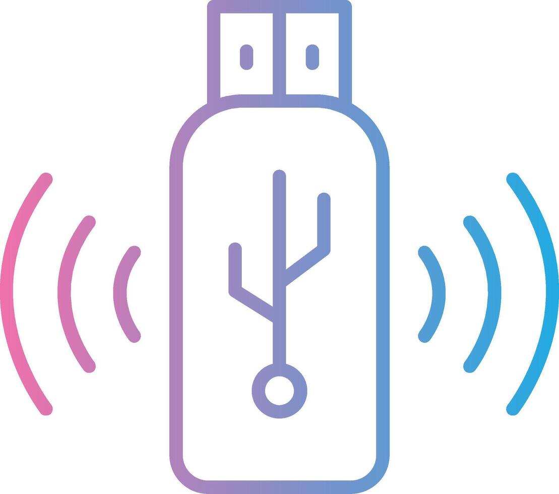 Usb Line Gradient Icon Design vector