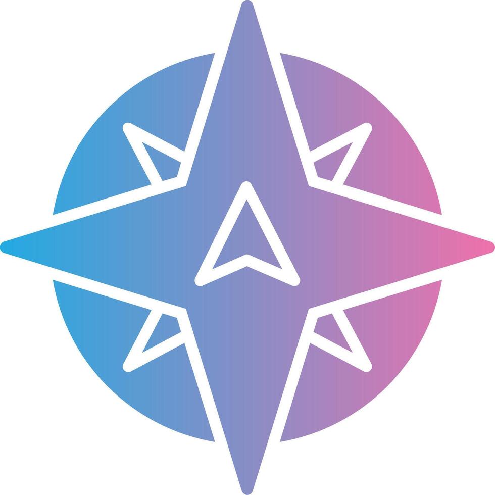 North Glyph Gradient Icon Design vector