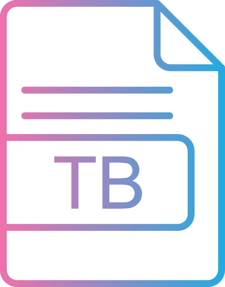 TB File Format Line Gradient Icon Design vector