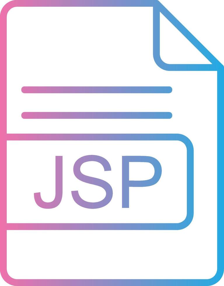 jsp archivo formato línea degradado icono diseño vector