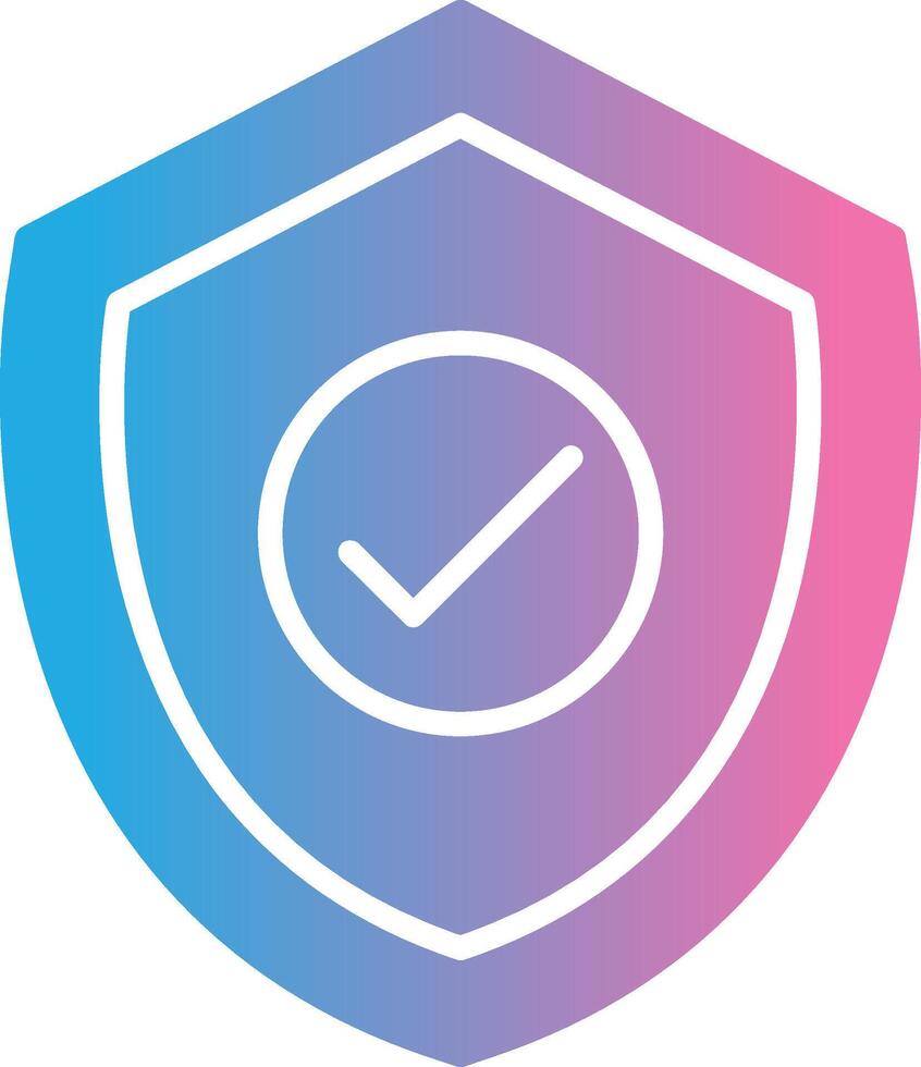 Protection Glyph Gradient Icon Design vector