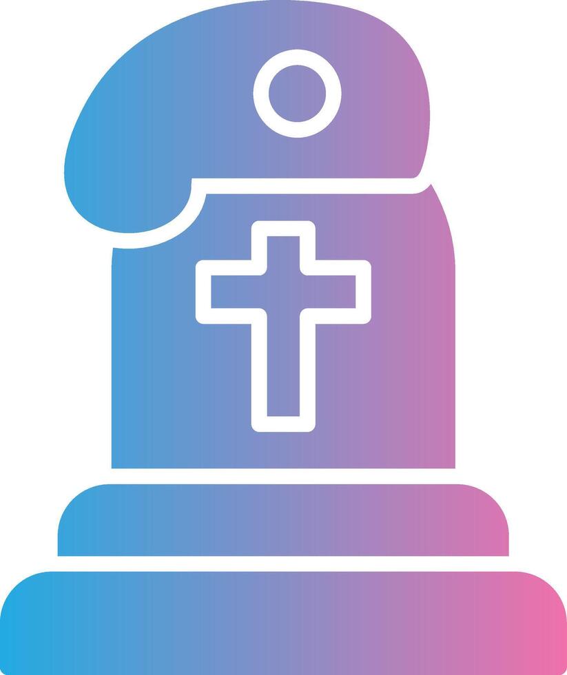 Grave Glyph Gradient Icon Design vector