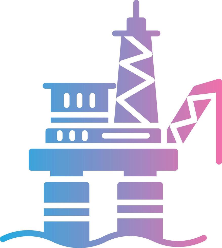 Drilling Rig Glyph Gradient Icon Design vector
