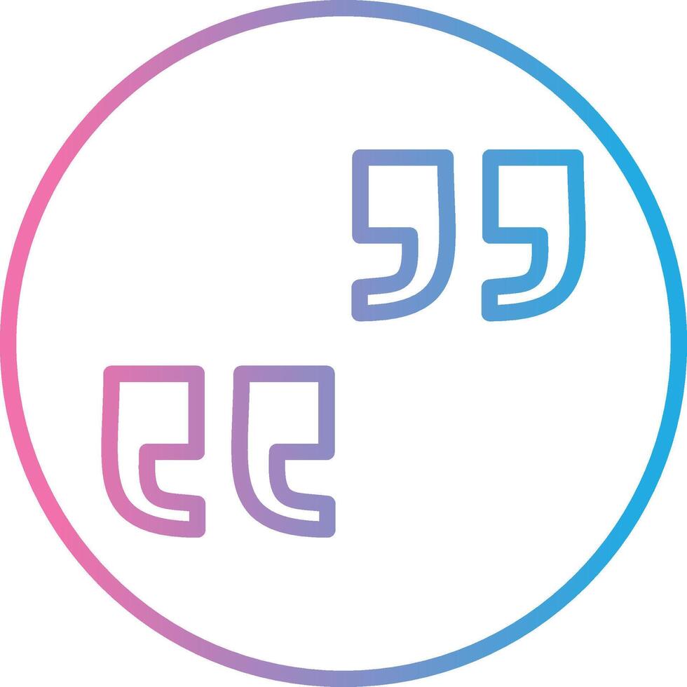 Quote Line Gradient Icon Design vector