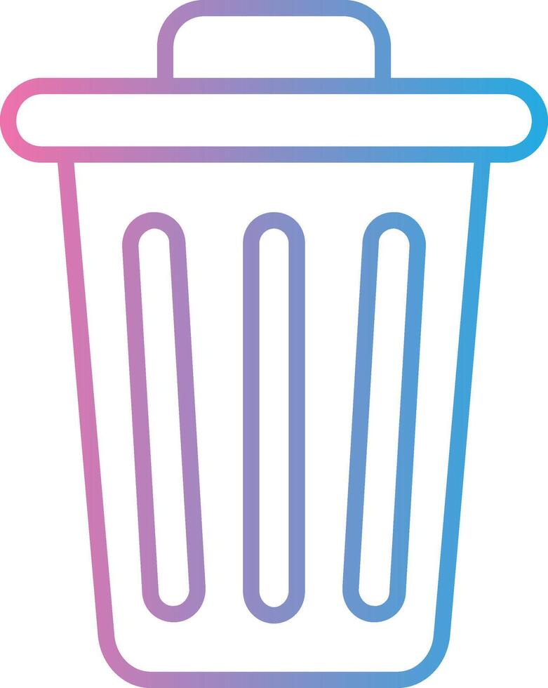 Dustbin Line Gradient Icon Design vector
