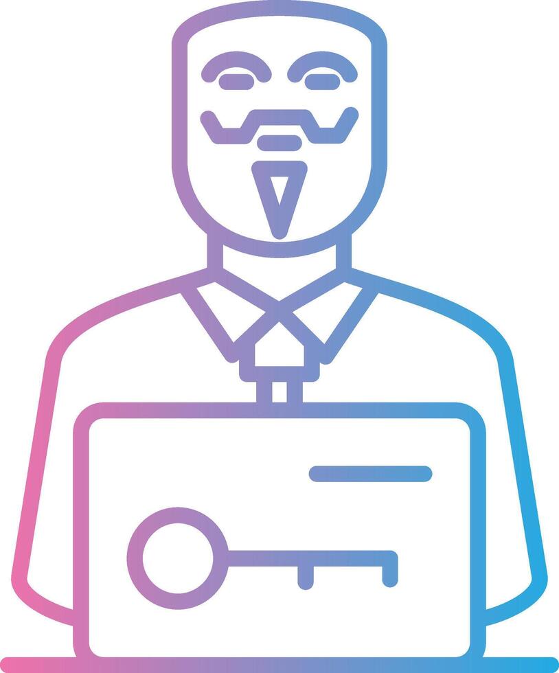 Anonymous Line Gradient Icon Design vector
