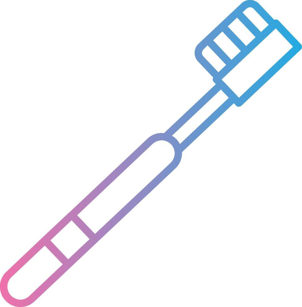 cepillo de dientes línea degradado icono diseño vector