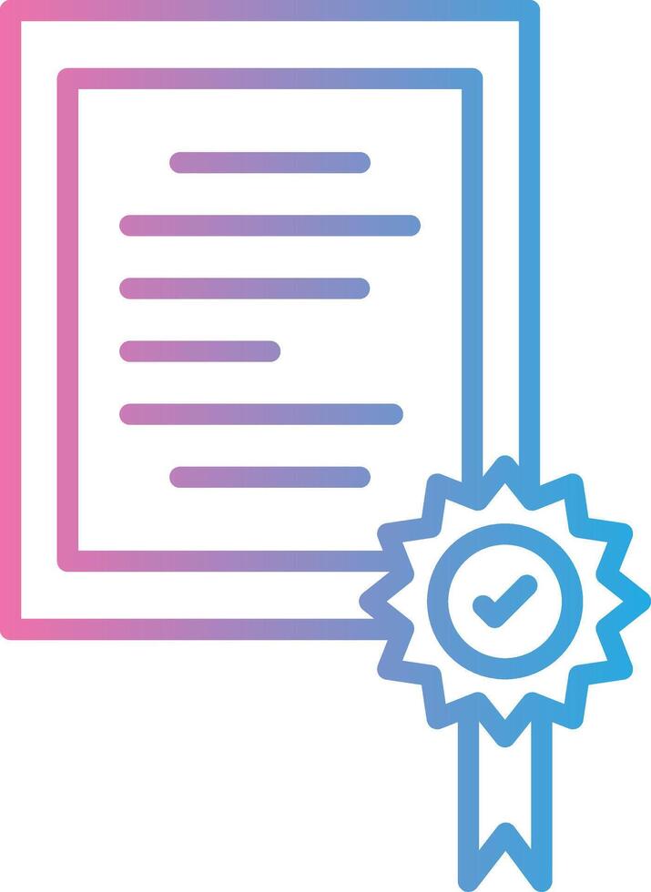 Certificate Line Gradient Icon Design vector