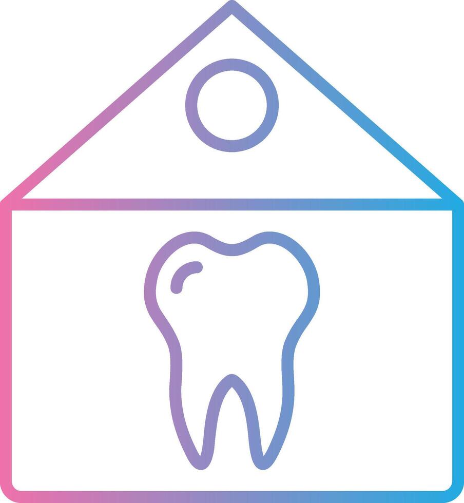 dental clínica línea degradado icono diseño vector
