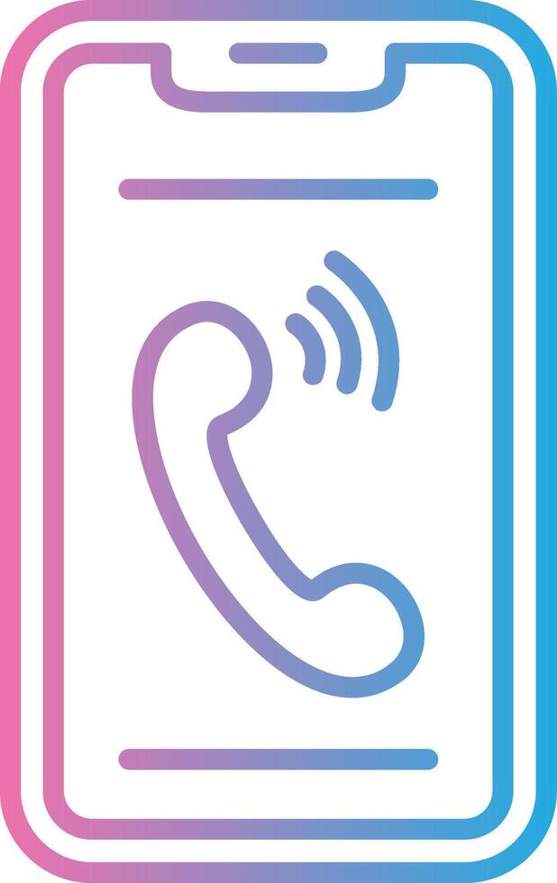 Phone Line Gradient Icon Design vector