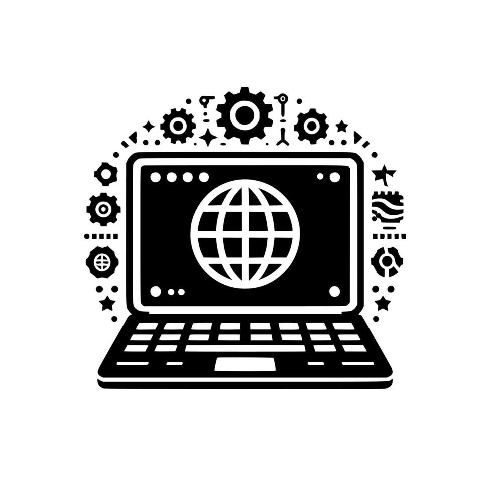 Laptop icon design vector