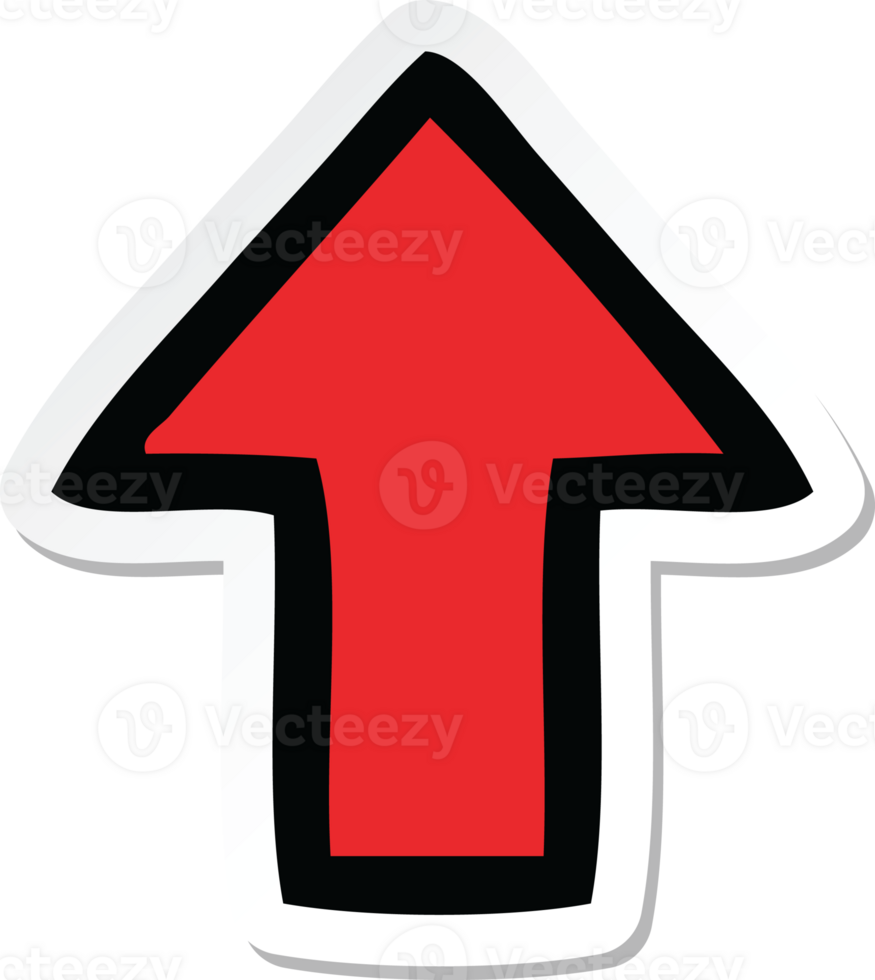 klistermärke av en söt tecknad pekande pil png