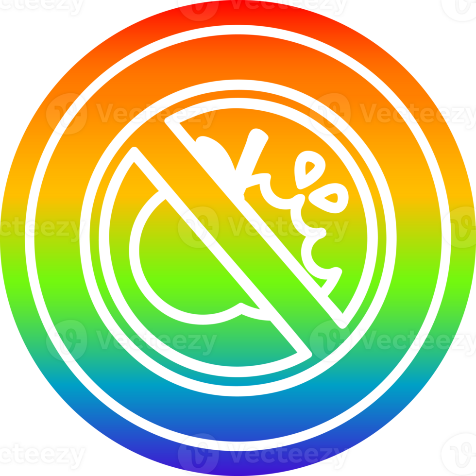 no healthy food circular in rainbow spectrum png