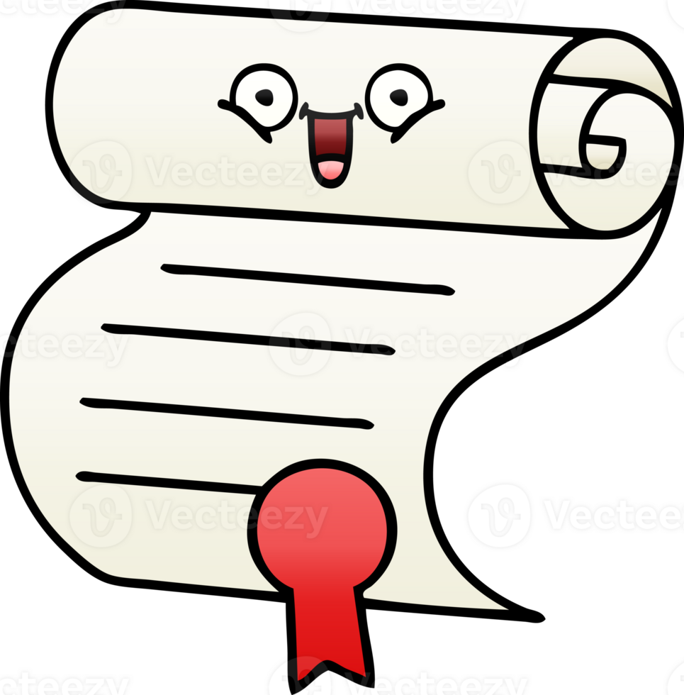 gradient shaded cartoon contract png