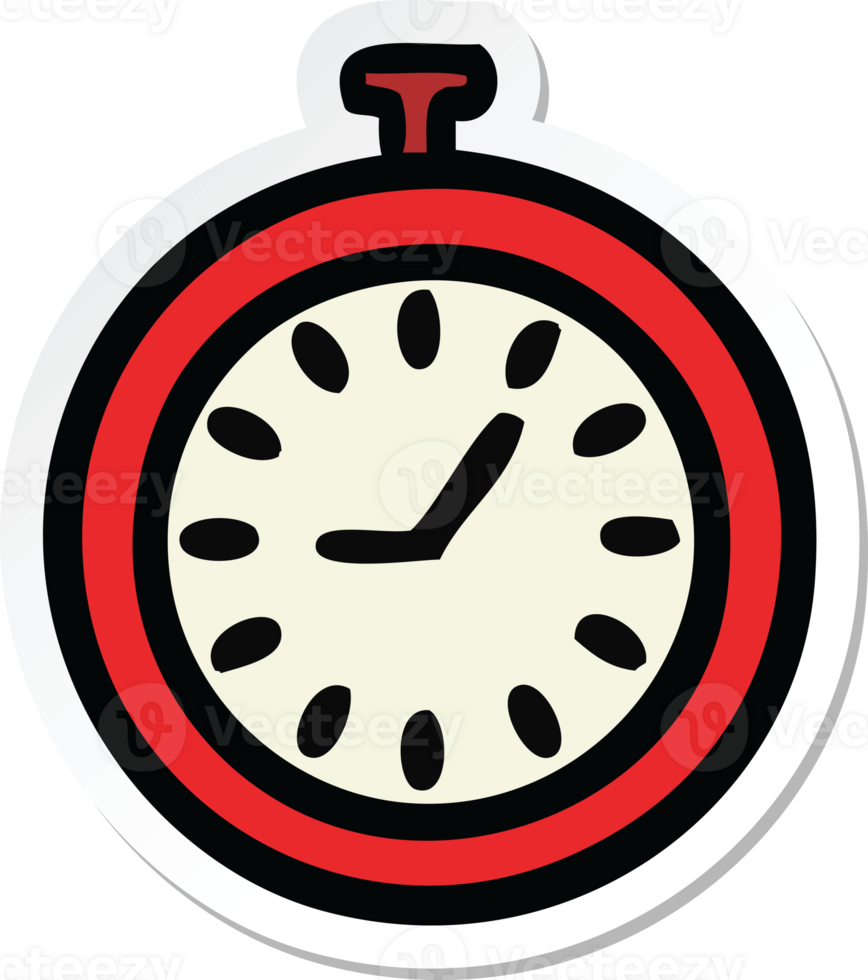 sticker of a cute cartoon time stopper png