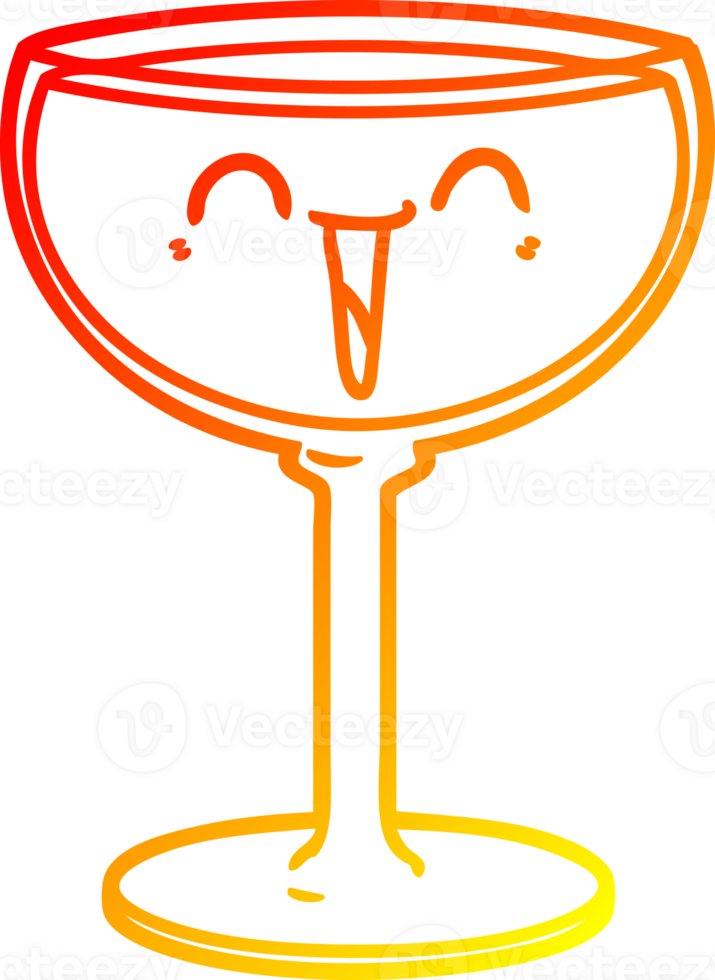 varm lutning linjeteckning tecknad glas vin png