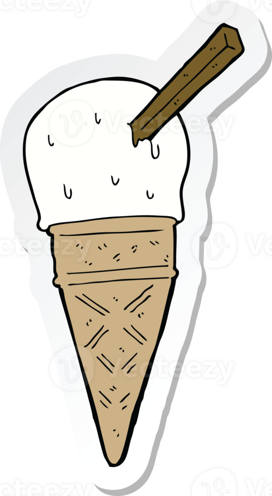 sticker of a cartoon ice cream png