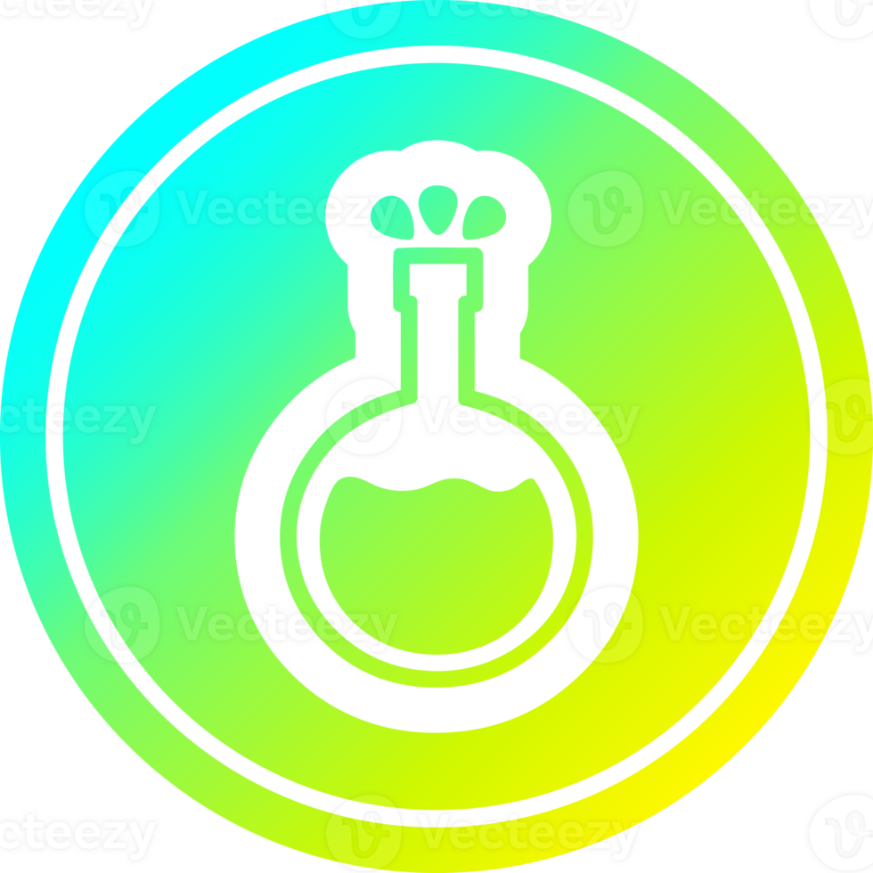 science experiment circular in cold gradient spectrum png