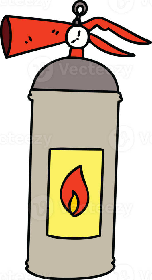 quirky hand drawn cartoon fire extinguisher png