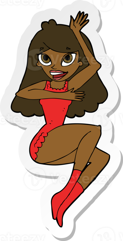 sticker of a cartoon woman in lingerie png