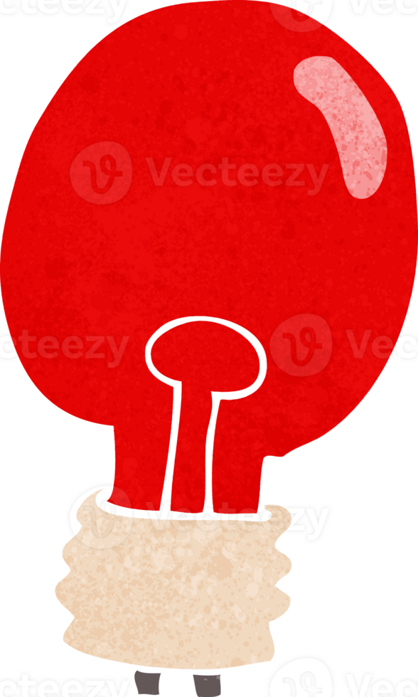 cartoon red light bulb png