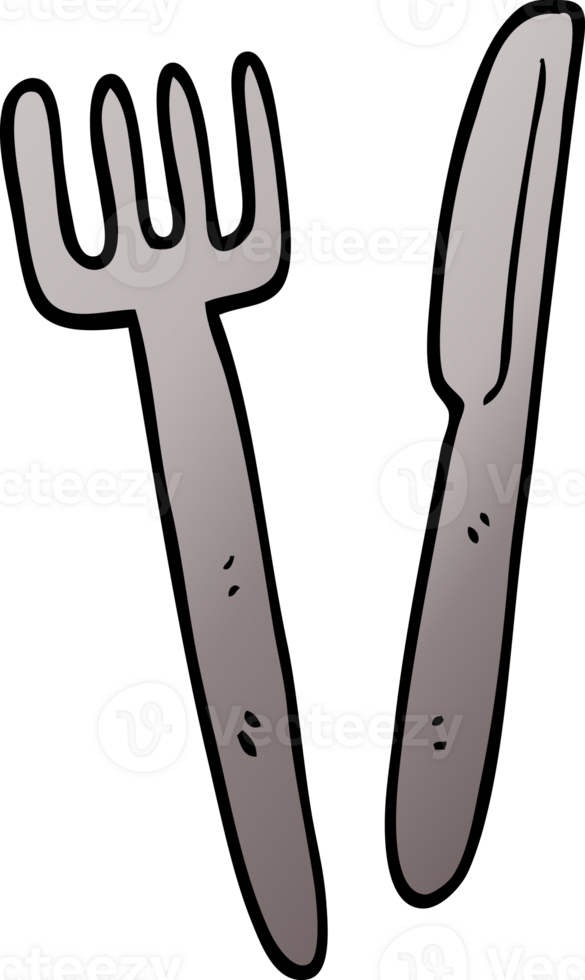 cartoon doodle knife and fork png