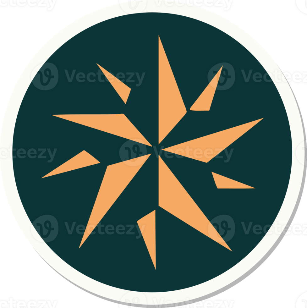 tattoo style sticker of a star png