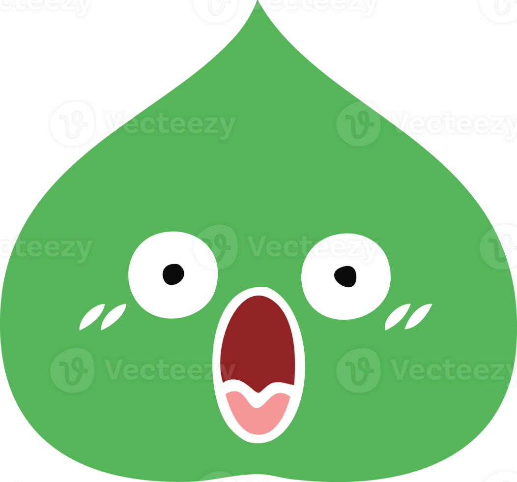 flat color retro cartoon expressional leaf png