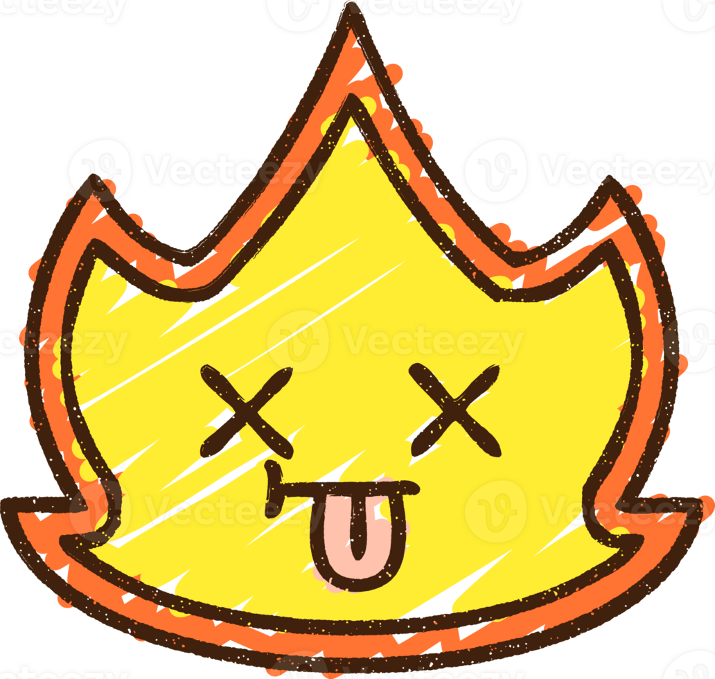 Flame Character Chalk Drawing png