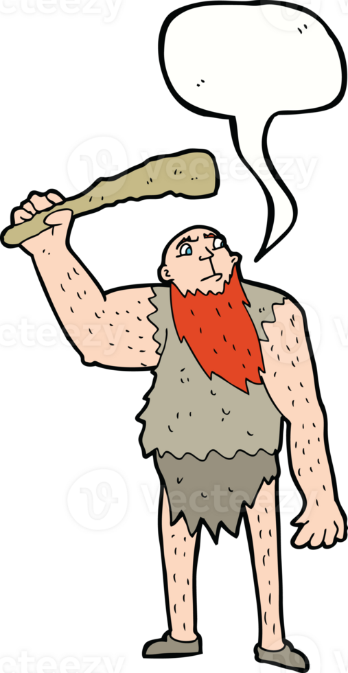 cartoon neanderthal with speech bubble png