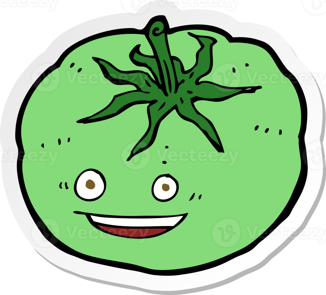 sticker of a cartoon green tomato 43396634 PNG