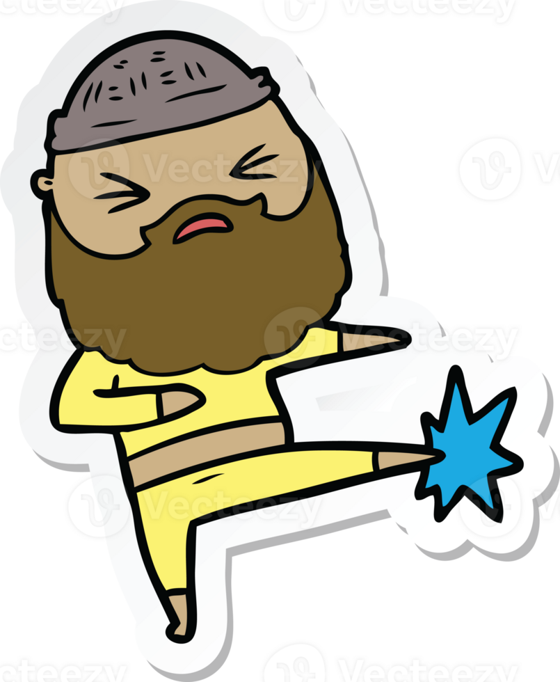 sticker of a cartoon man with beard png